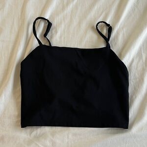 girlfriend collective Black Square-Neck Crop Tank